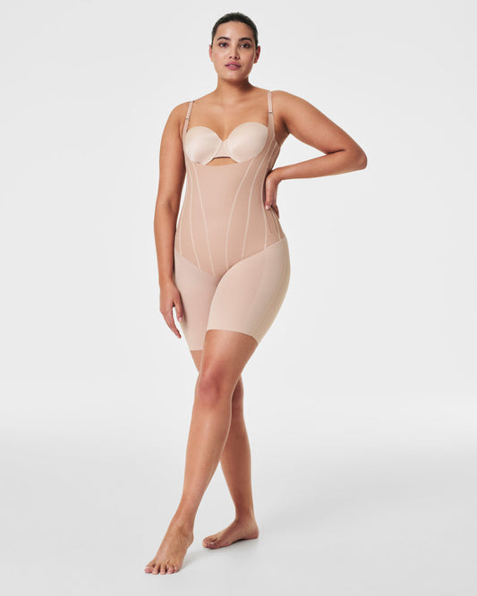 Open-Bust Mid-Thigh Bodysuit