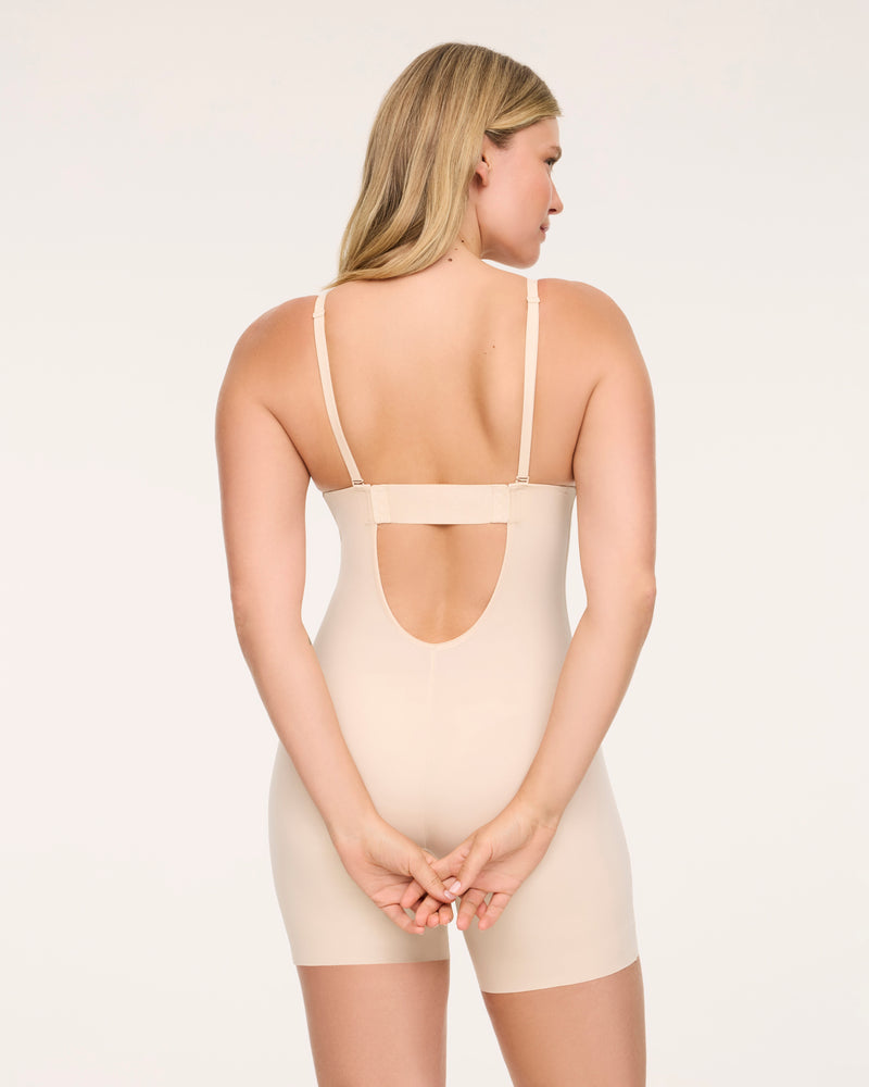 Plunge Low-Back Mid-Thigh Bodysuit