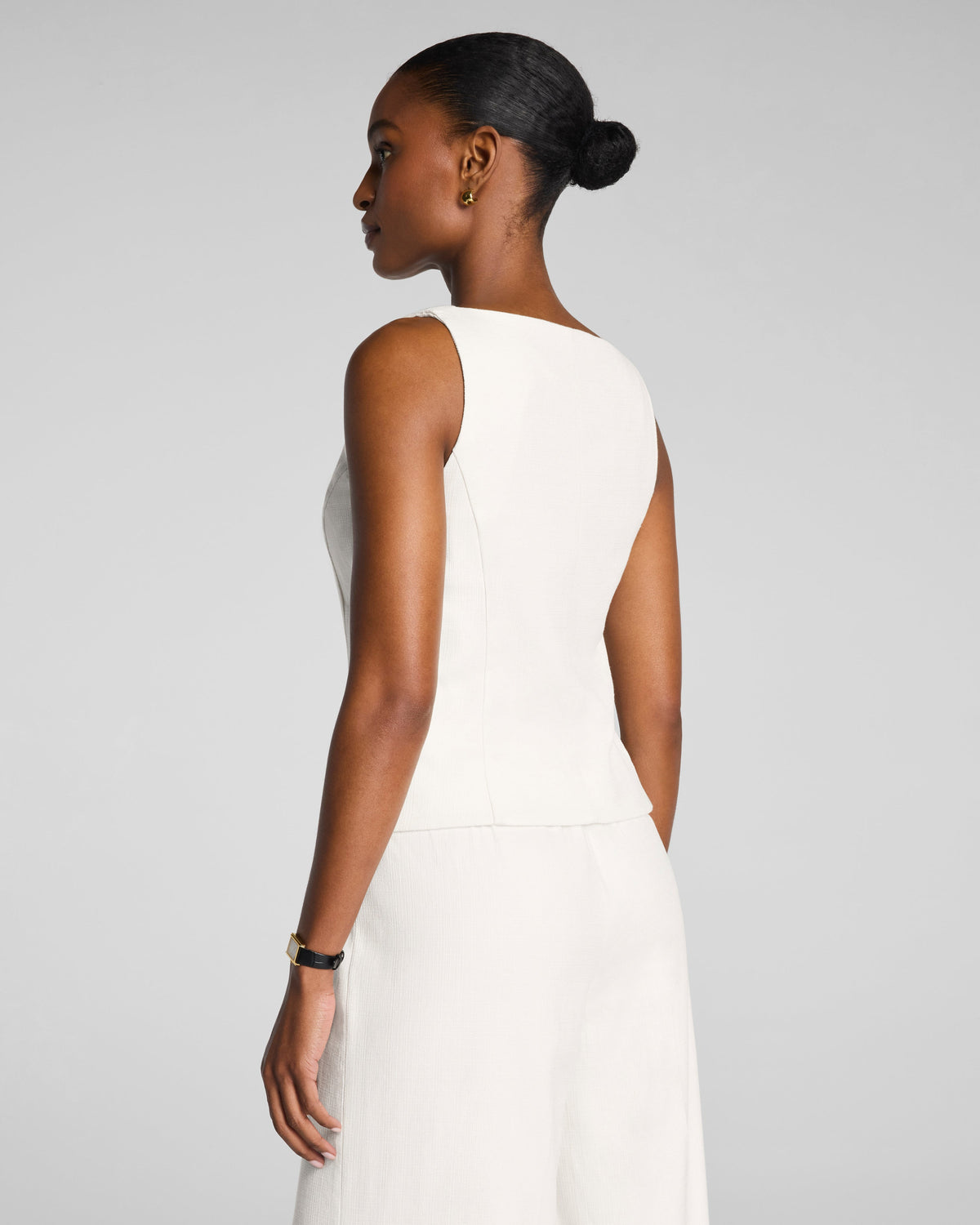 Cotton Linen Button-Down Vest