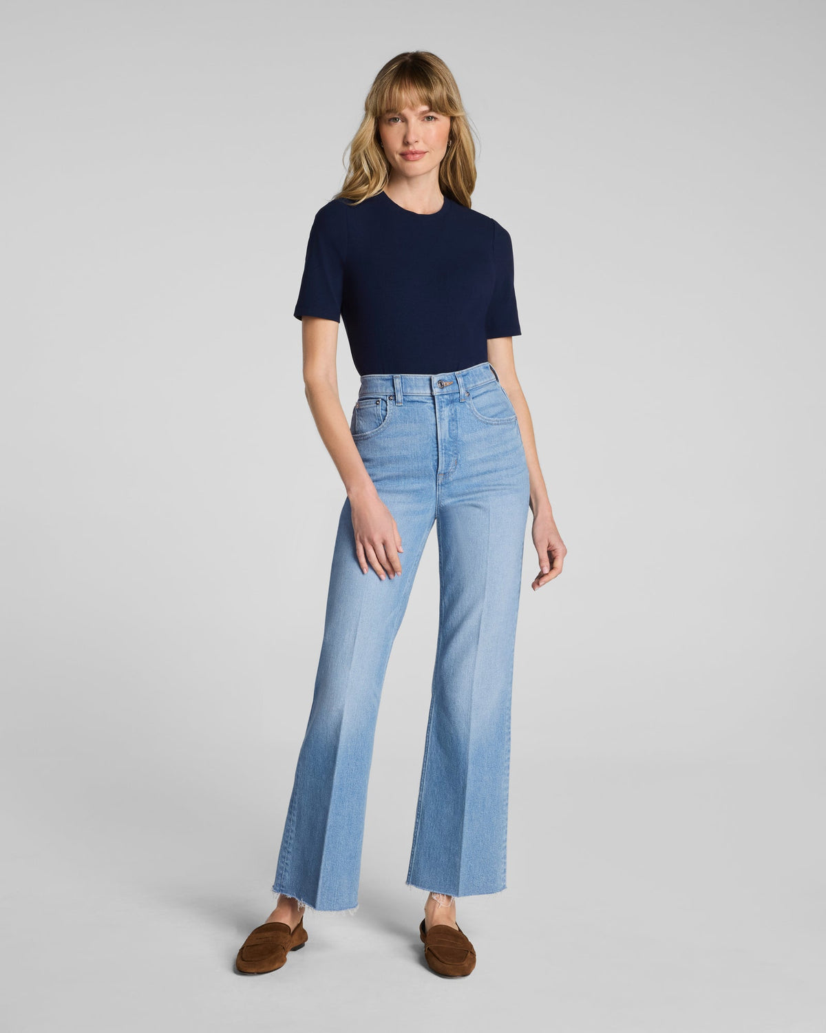 Raw Hem Kick Flare Jeans