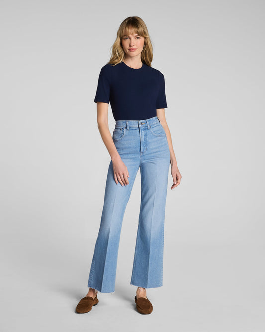 Raw Hem Kick Flare Jeans