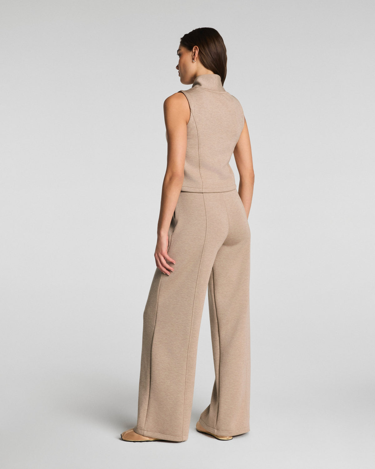 Shawl Collar Half Zip Jumpsuit