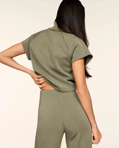 Pintuck Half Zip Jumpsuit