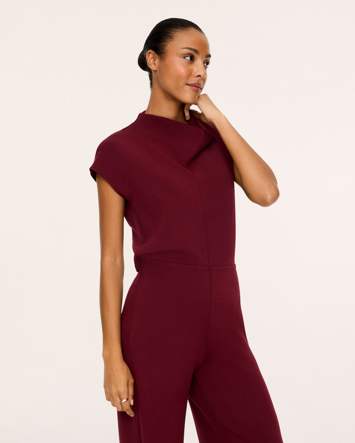 Draped Cowl Neck Jumpsuit