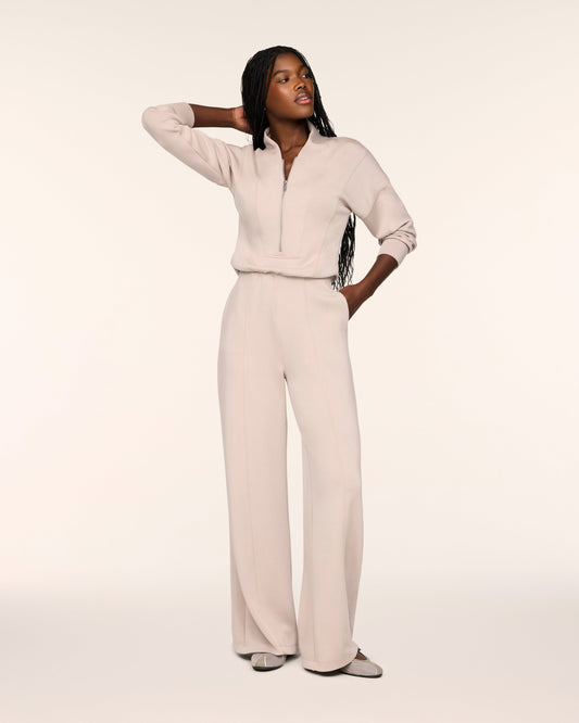 Long Sleeve Shawl Collar Jumpsuit