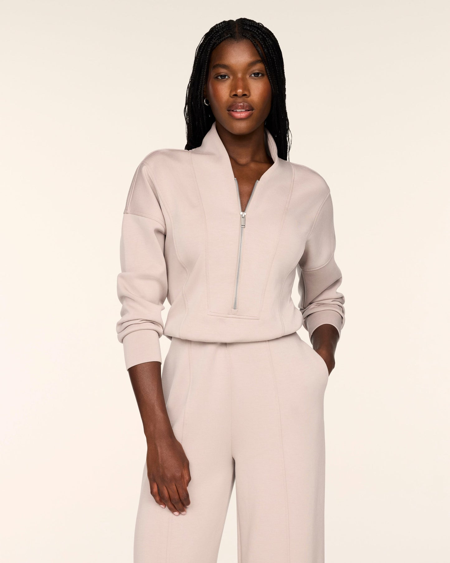 Long Sleeve Shawl Collar Jumpsuit