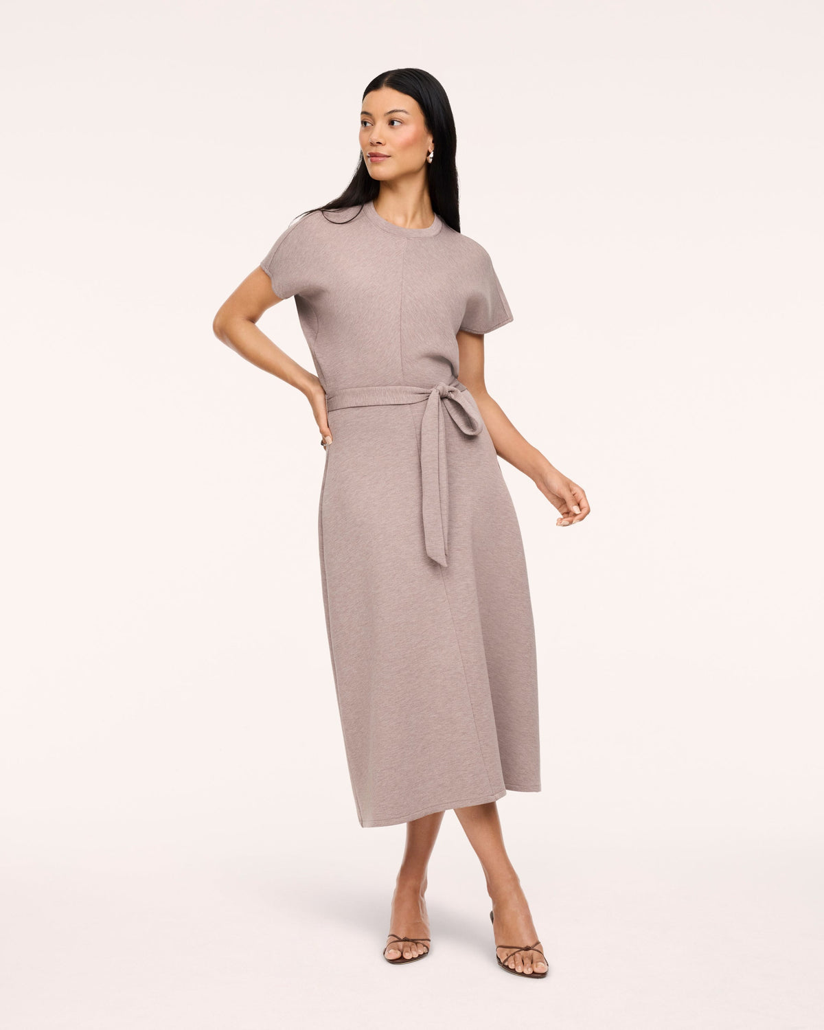 Draped Tie-Waist Maxi Dress
