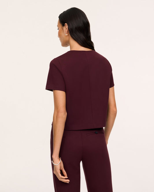 Ponte Crewneck Cropped Tee