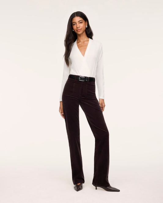 Corduroy Bootcut Jeans with Patch Pockets