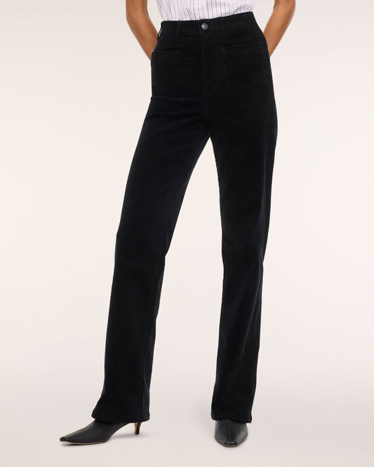 Corduroy Bootcut Jeans with Patch Pockets