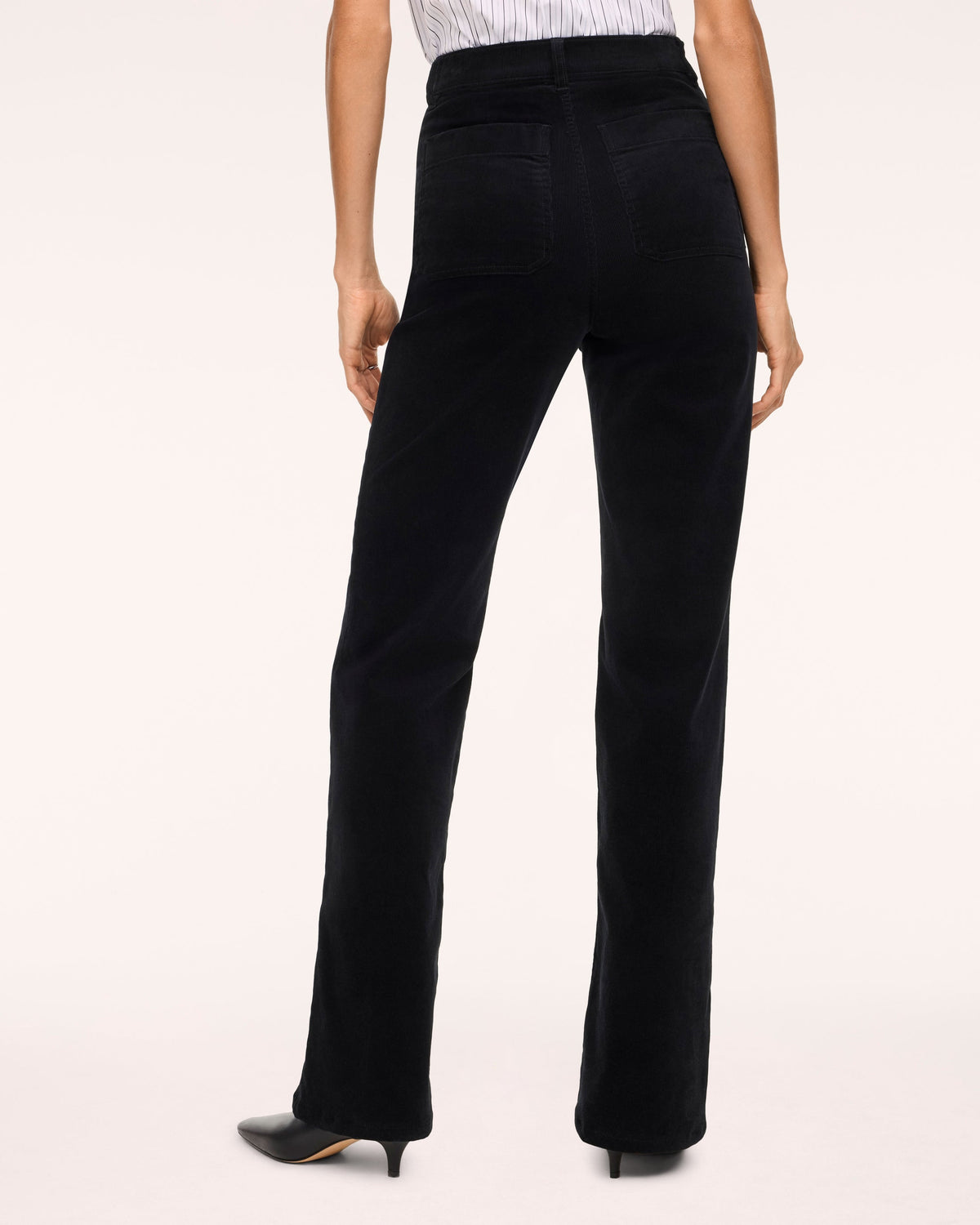 Corduroy Bootcut Jeans with Patch Pockets